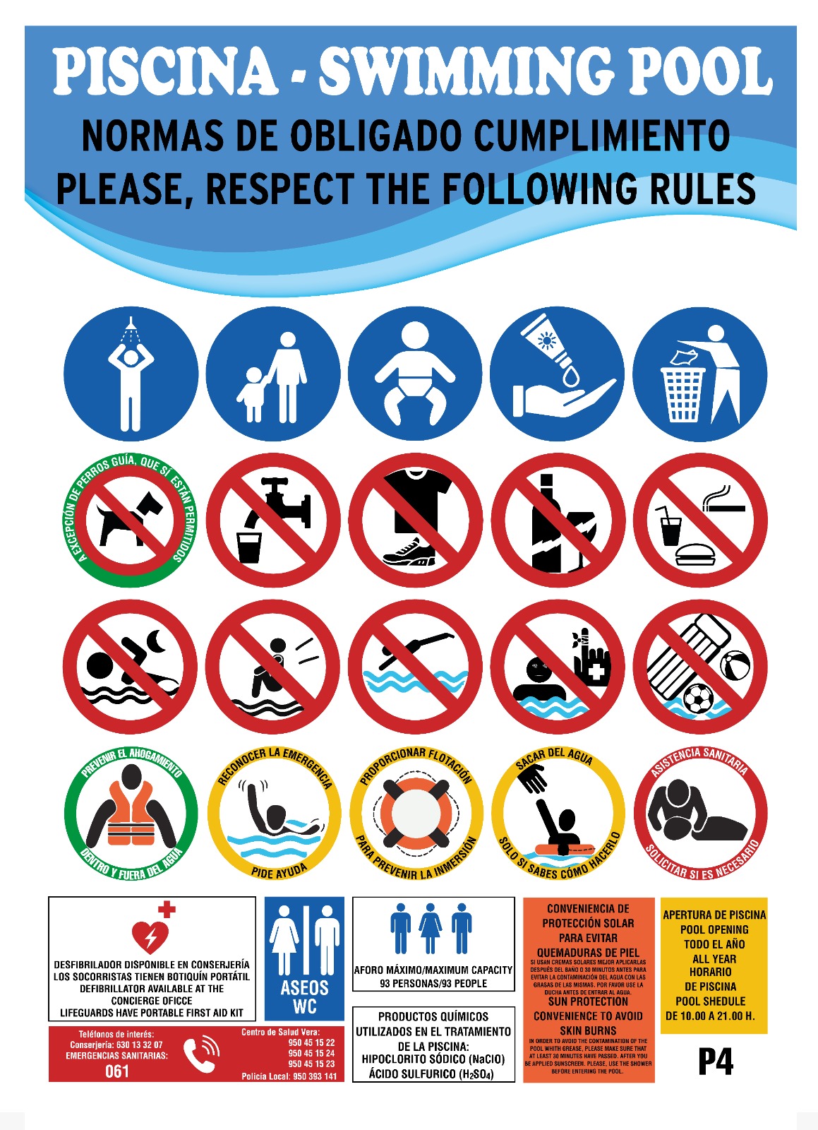 cartel piscina